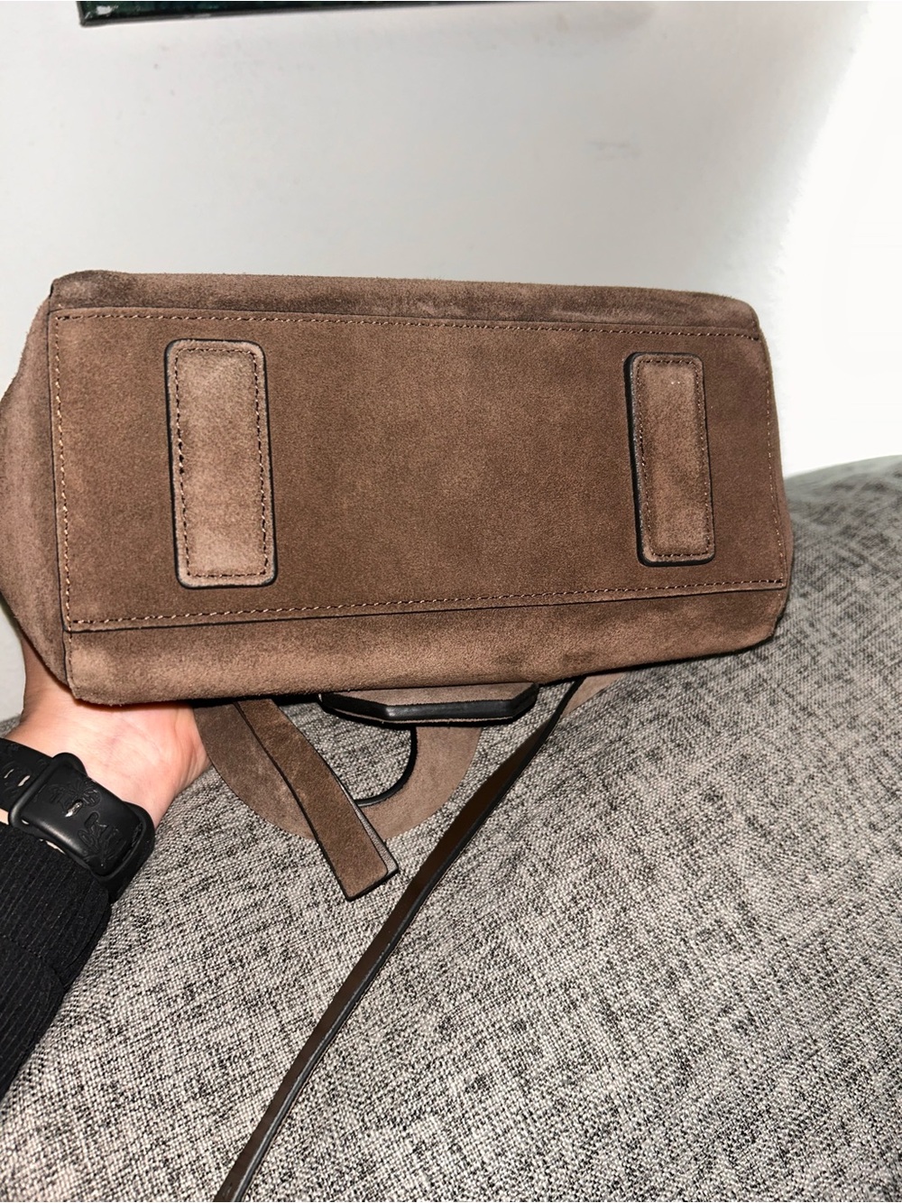 AllSAINTS Mini Perez Suede Top Handle Bag - Picture 7 of 14